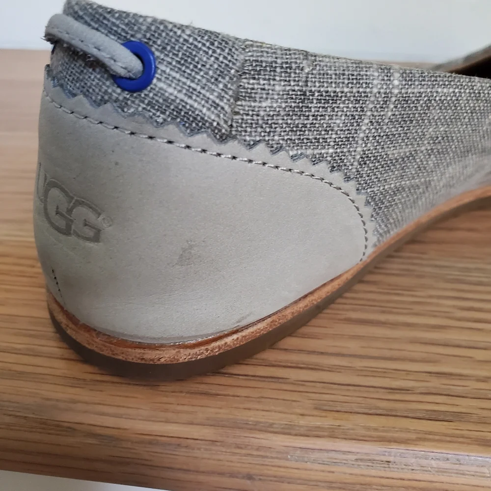 UGG Gray Canvas and Leather Flats - Picture 6 of 12